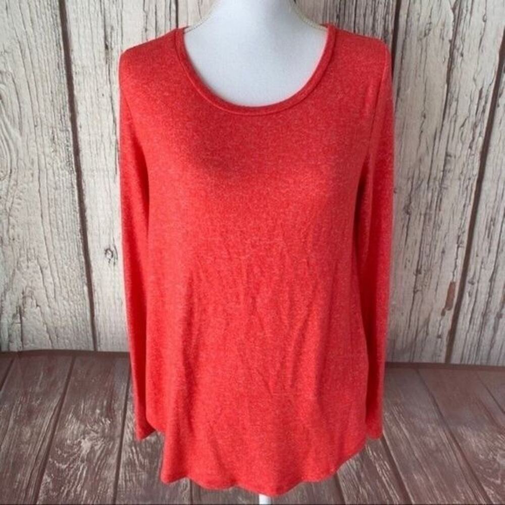 Old Navy Tee Shirt Womens Medium Red Heathered soft pull over Boxy Lounge